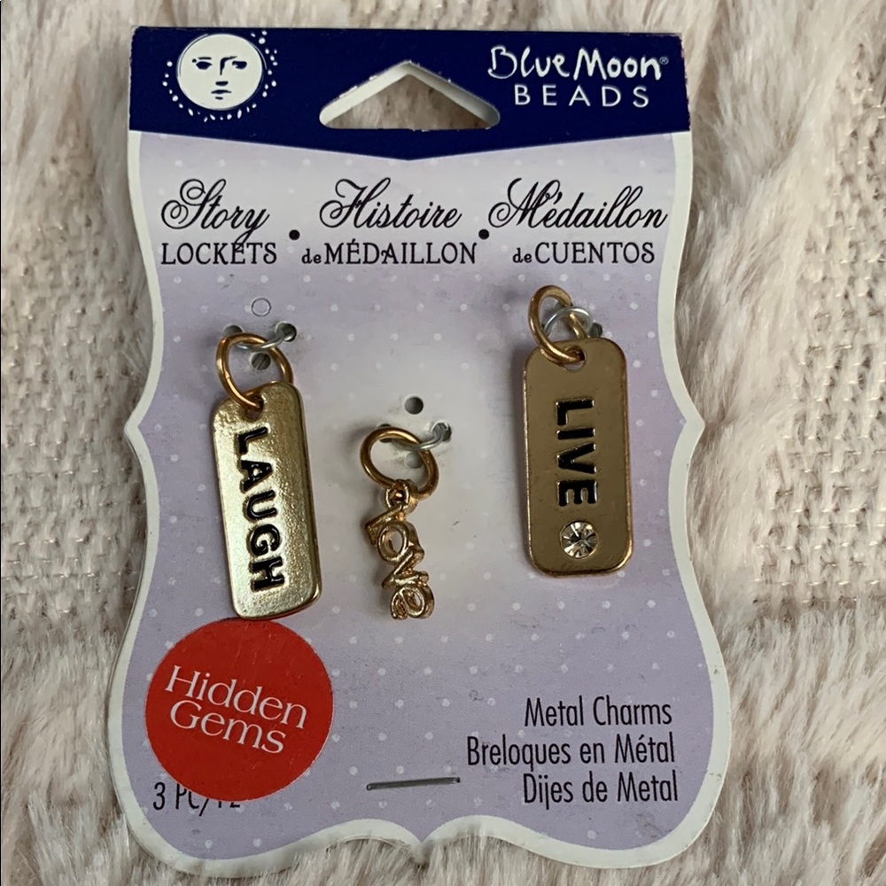 Blue Moon Beads Gold Metal Set of 3 Charms - NWT